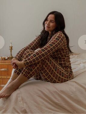NWT NOBLE Organic Waffle Bottom in Granny Print
